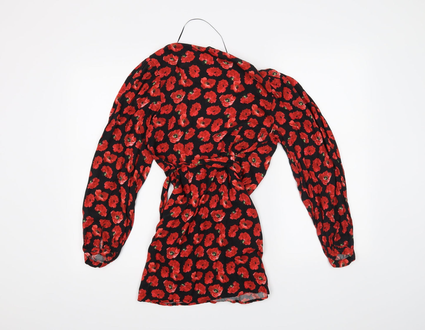Pull & Bear Womens Black Floral  Basic Blouse Size S