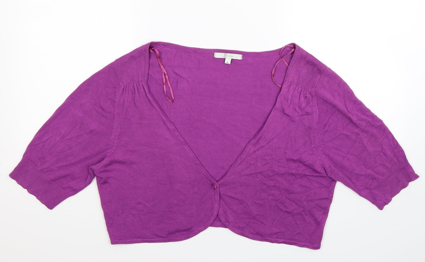 Eleganze Womens Purple  Knit Cardigan Jumper Size XL