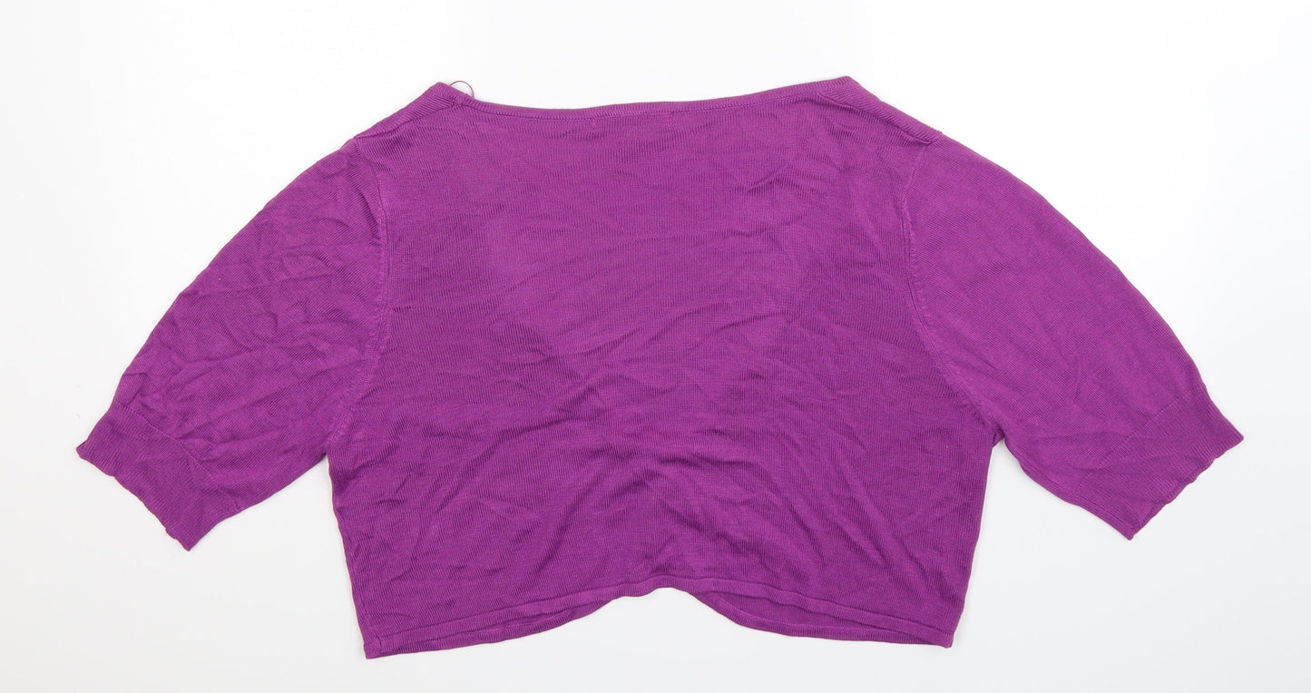 Eleganze Womens Purple  Knit Cardigan Jumper Size XL