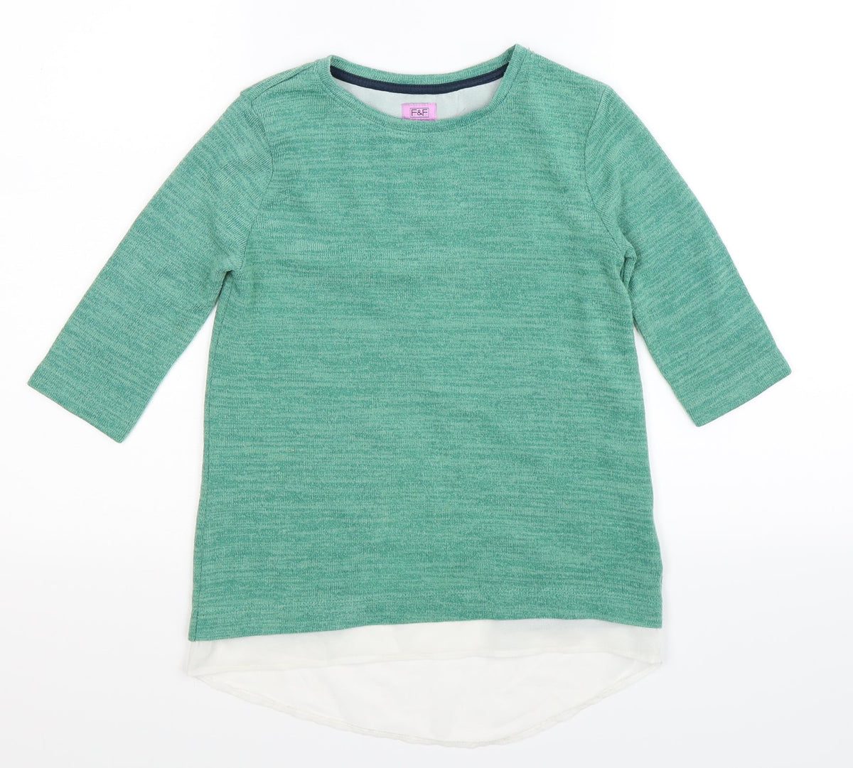 F&F Girls Green   Pullover Jumper Size 9-10 Years
