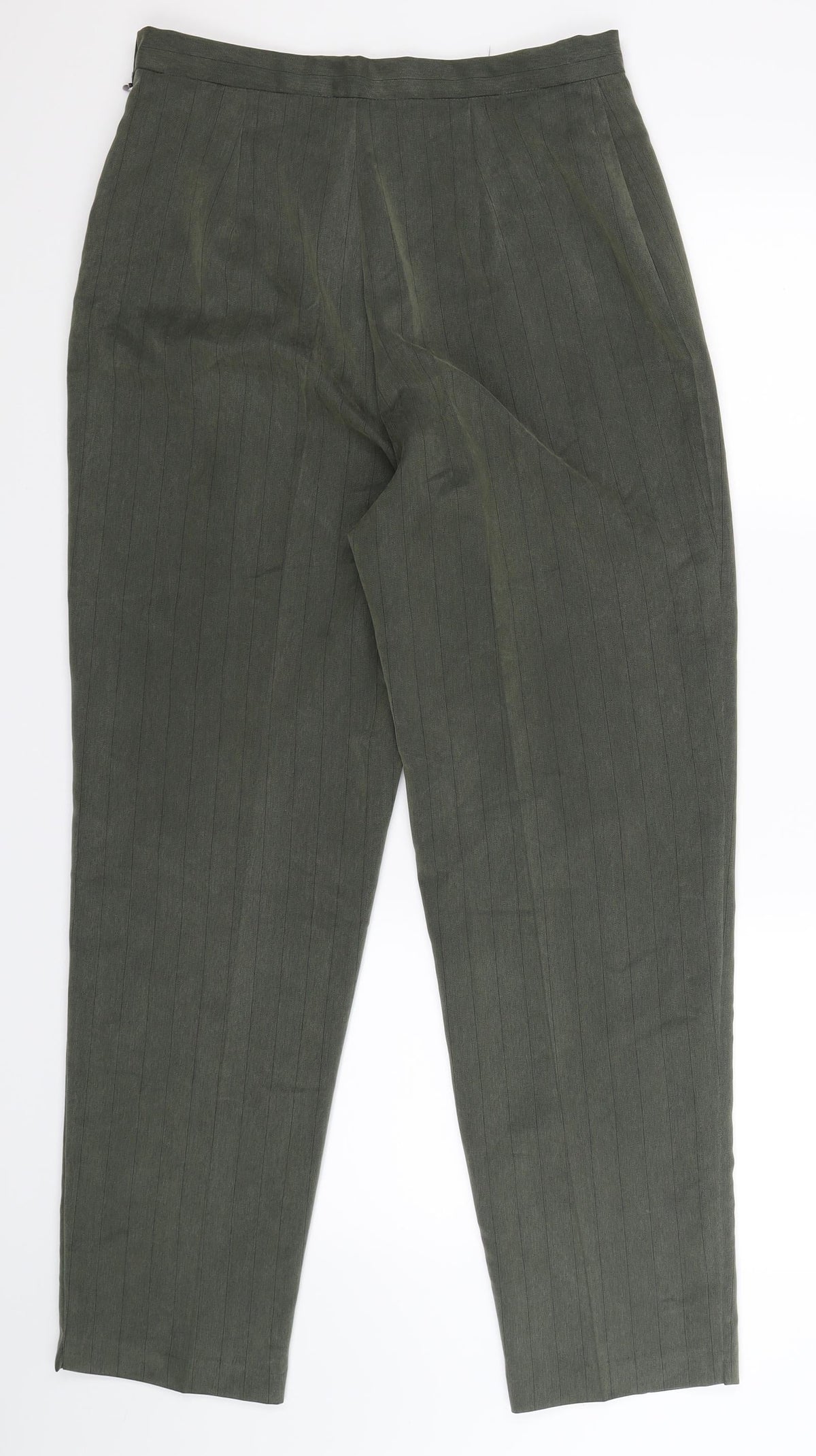 Preworn Womens Grey Striped  Trousers  Size 14 L31 in