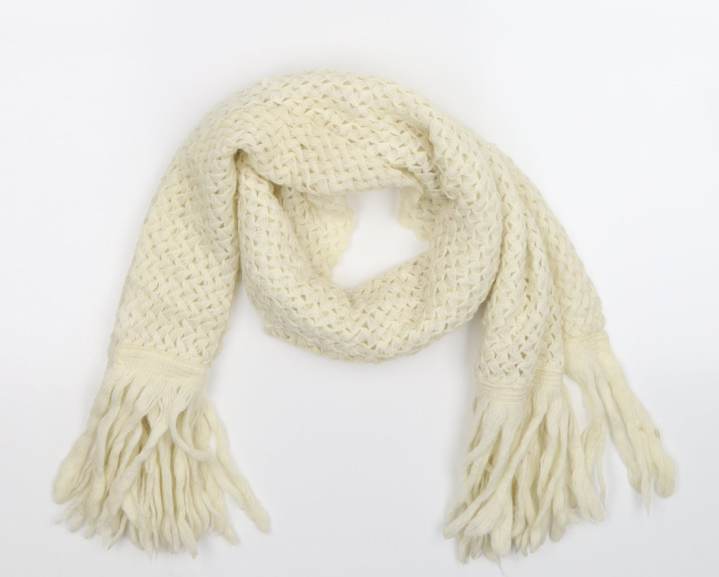 Preworn Womens White  Knit  Scarf