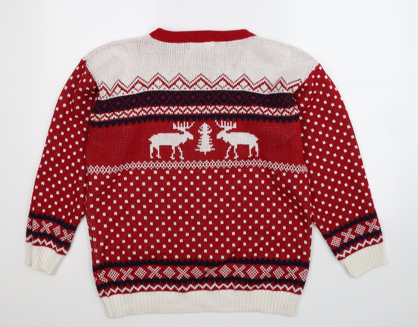 Sapphire Mens Red  Knit Pullover Jumper Size L