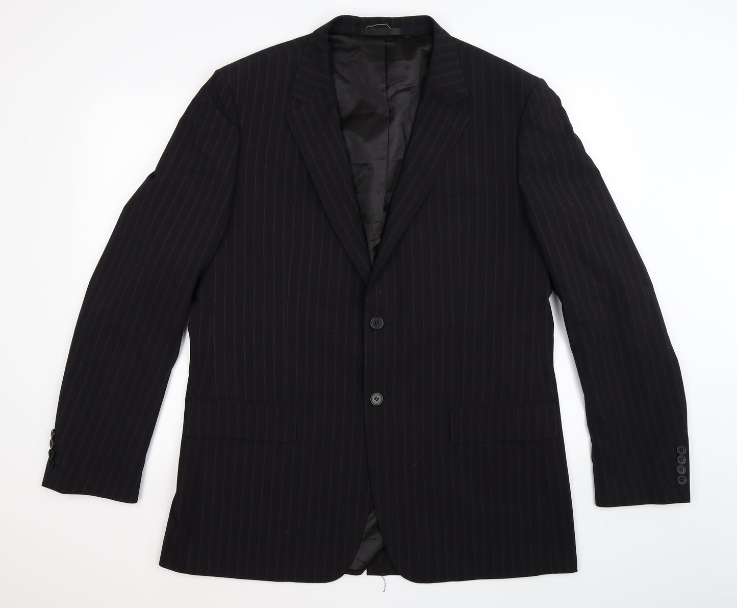 Butler & Webb Mens Blue Striped  Jacket Suit Jacket Size 44