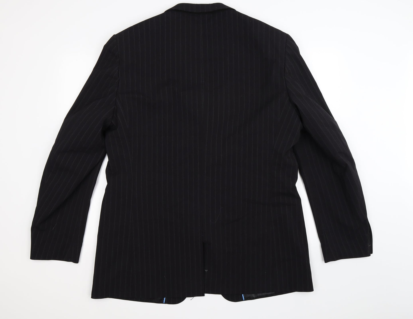 Butler & Webb Mens Blue Striped  Jacket Suit Jacket Size 44