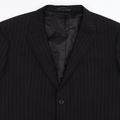 Butler & Webb Mens Blue Striped Jacket Suit Jacket Size 44