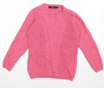 Preloved isle Womens Pink  Knit Pullover Jumper Size S - Front