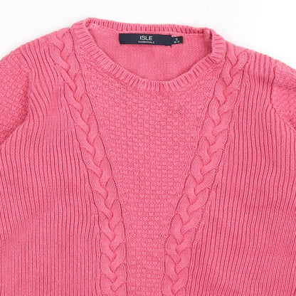 Preloved isle Womens Pink  Knit Pullover Jumper Size S - Detail