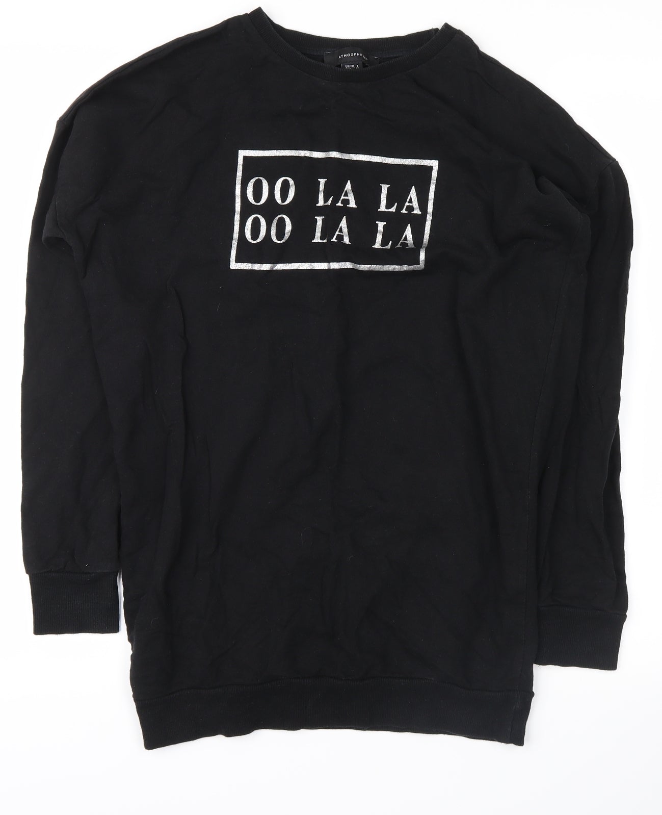 Atmosphere Womens Black   Pullover Sweatshirt Size 8  - Ooh La La