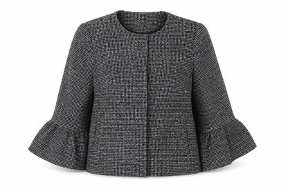 F&F Womens Black Check  Jacket Coat Size 14