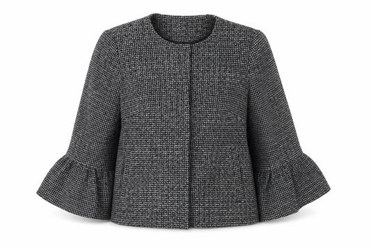F&F Womens Black Check  Jacket Coat Size 14
