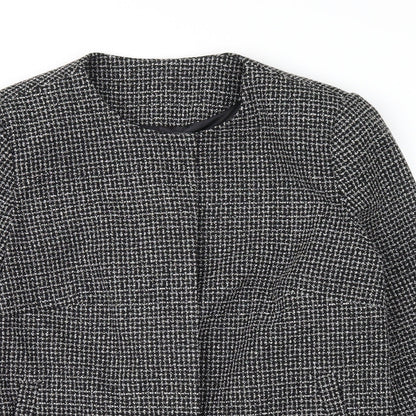 F&F Womens Black Check  Jacket Coat Size 14
