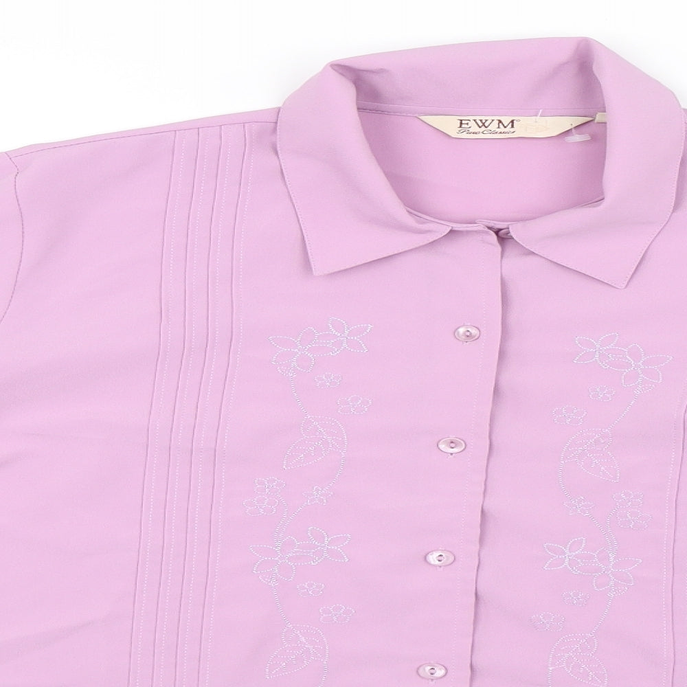 EWM Womens Purple   Basic Button-Up Size 16