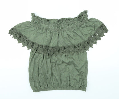 Miss Selfridge Womens Green   Basic T-Shirt Size 8