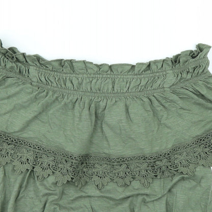 Miss Selfridge Womens Green   Basic T-Shirt Size 8