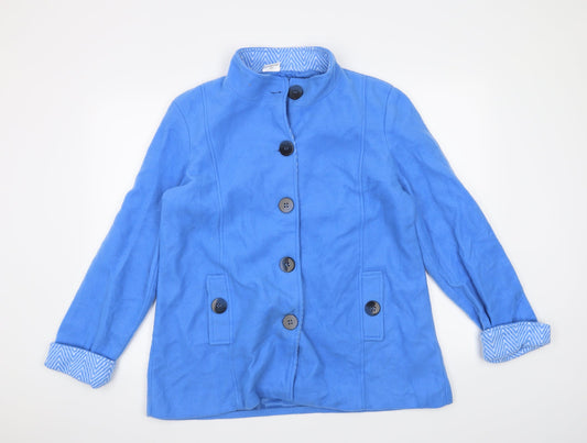 Anne De Lancay Womens Blue   Jacket Coat Size M