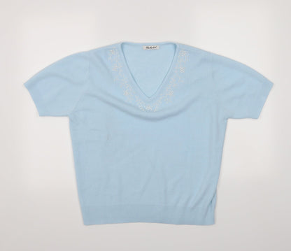 Preloved Berkertex Womens Blue   Basic T-Shirt Size 14 - Front