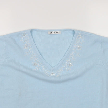 Preloved Berkertex Womens Blue   Basic T-Shirt Size 14 - Detail