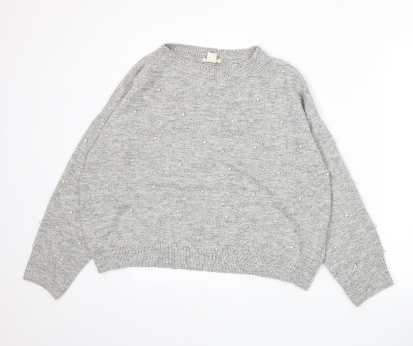 H&M Womens Grey  Knit Pullover Jumper Size M