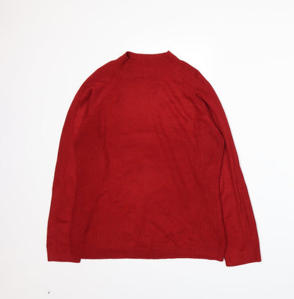 Preloved //text Womens Red  Knit Pullover Jumper Size L - Front