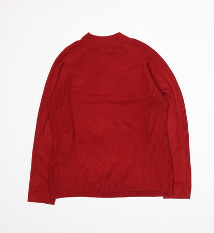 Preloved //text Womens Red  Knit Pullover Jumper Size L - Back