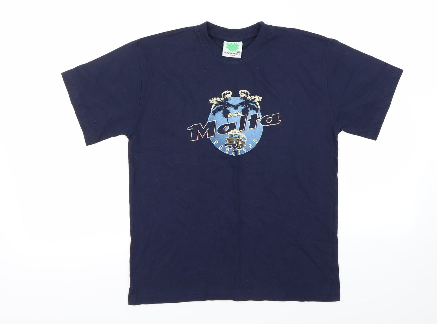 peak projects Boys Blue   Basic T-Shirt Size 2XL