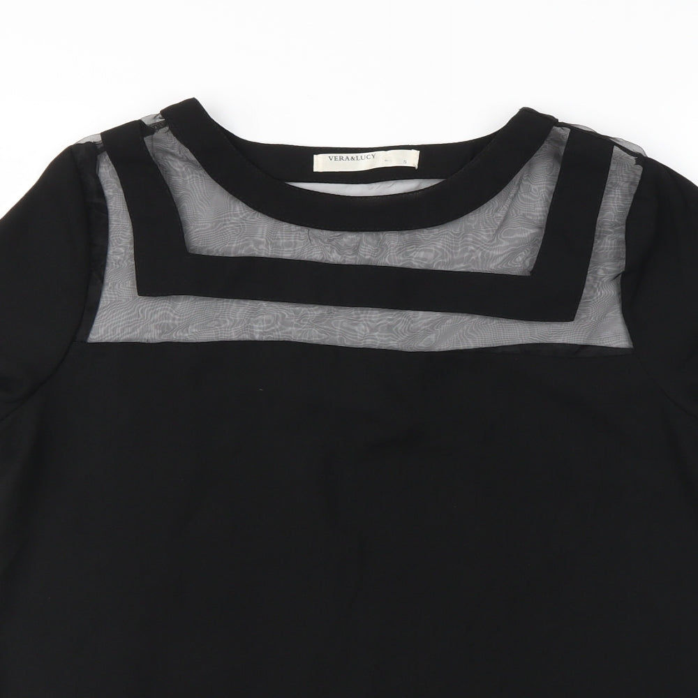 vera&lucy Womens Black   Basic Blouse Size S