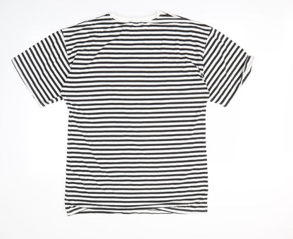 Missguided Womens Black Striped  Basic T-Shirt Size 10