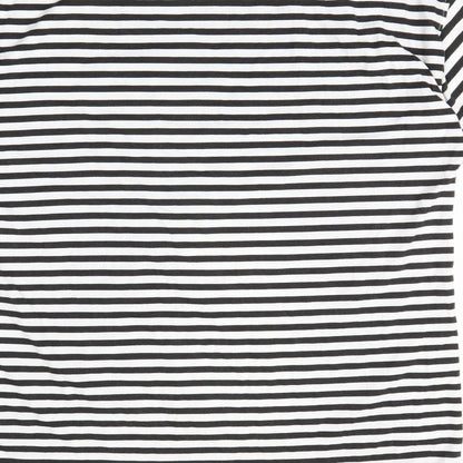 Missguided Womens Black Striped  Basic T-Shirt Size 10