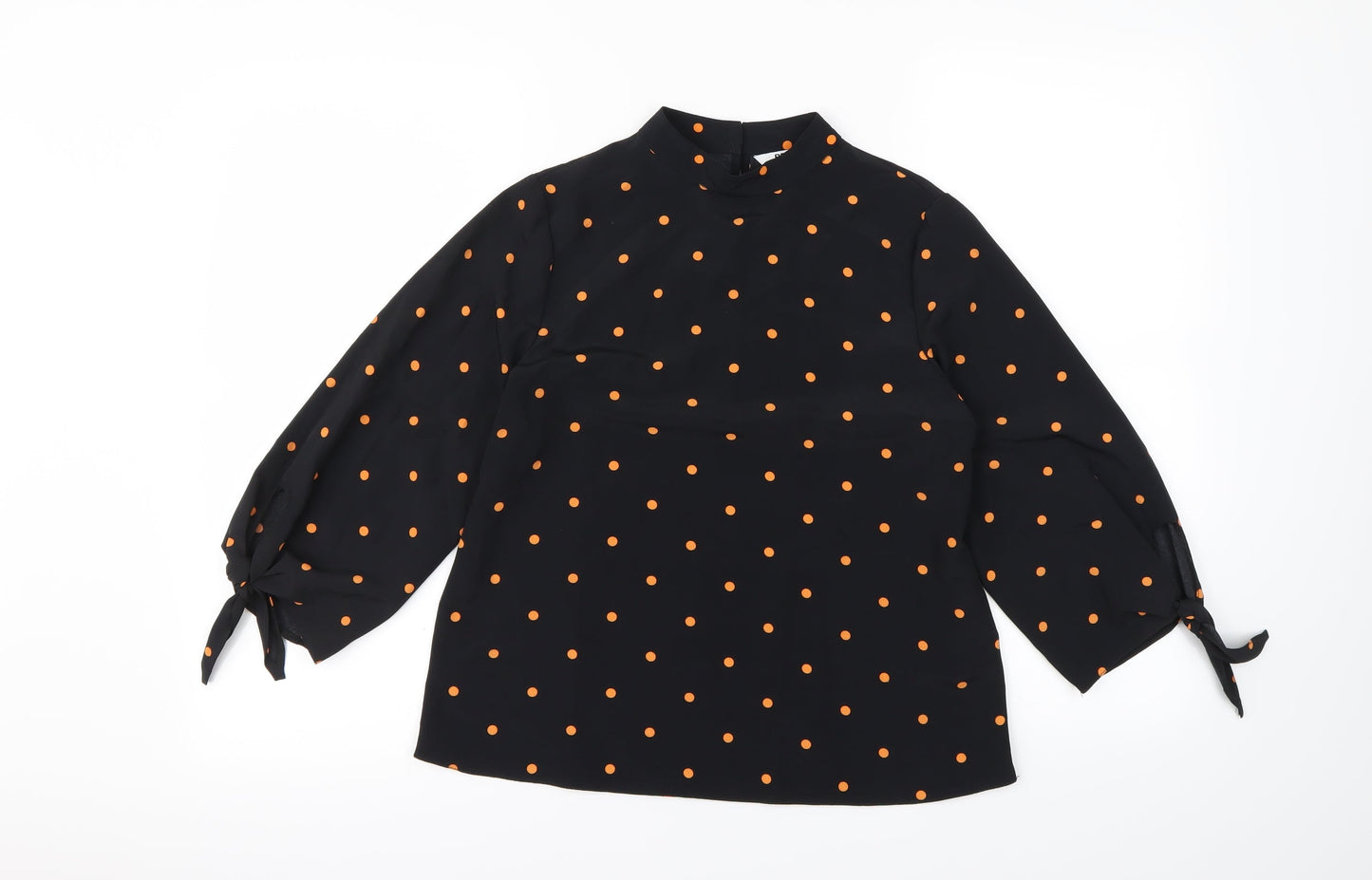 Preworn Womens Black Polka Dot  Basic Blouse Size 6