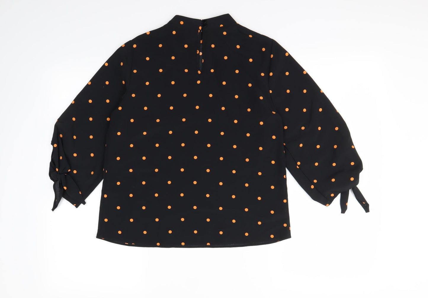 Preworn Womens Black Polka Dot  Basic Blouse Size 6
