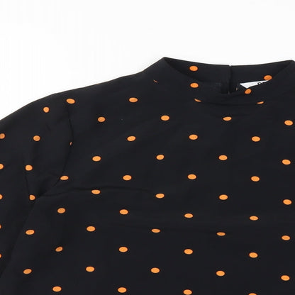 Preloved Preworn Womens Black Polka Dot  Basic Blouse Size 6 - Detail