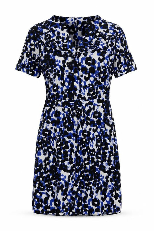 Luxe Womens Black Animal Print  Fit & Flare  Size 10