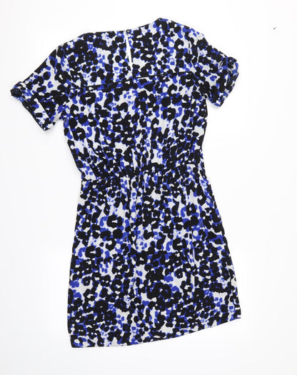 Luxe Womens Black Animal Print  Fit & Flare  Size 10