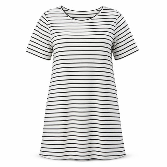 SHEIN Womens Silver Striped  T-Shirt Dress  Size S