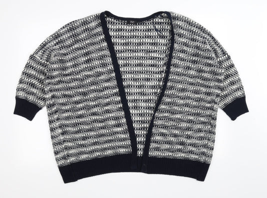 F&F Womens Blue Striped  Cardigan Jumper Size 8