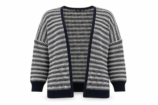 F&F Womens Blue Striped  Cardigan Jumper Size 8