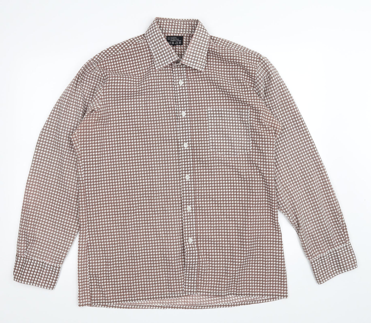 Preworn Womens Brown Geometric  Basic Button-Up Size 40