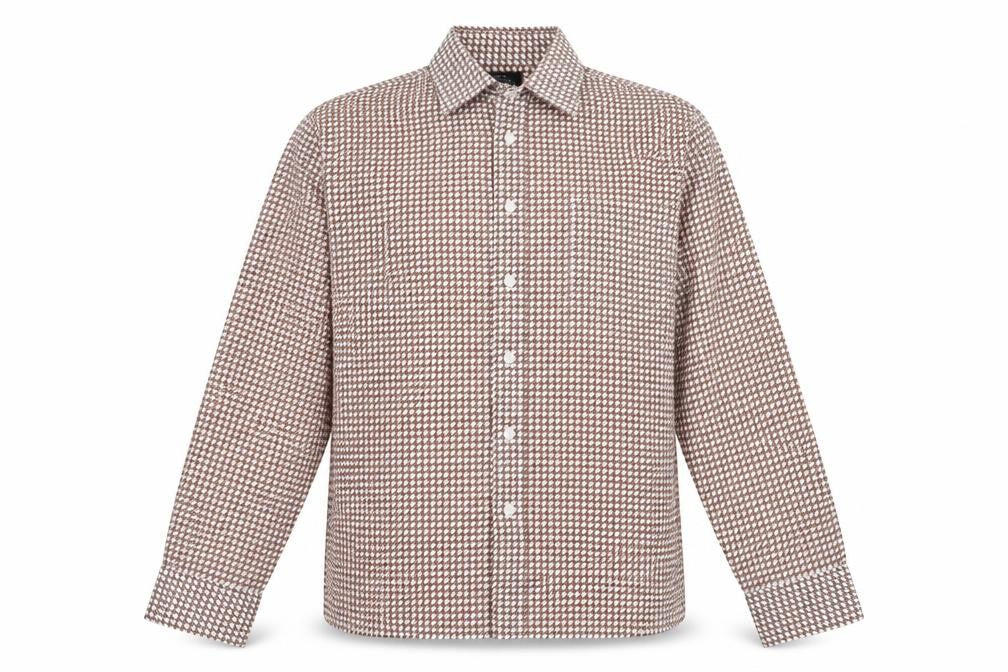 Preworn Womens Brown Geometric  Basic Button-Up Size 40