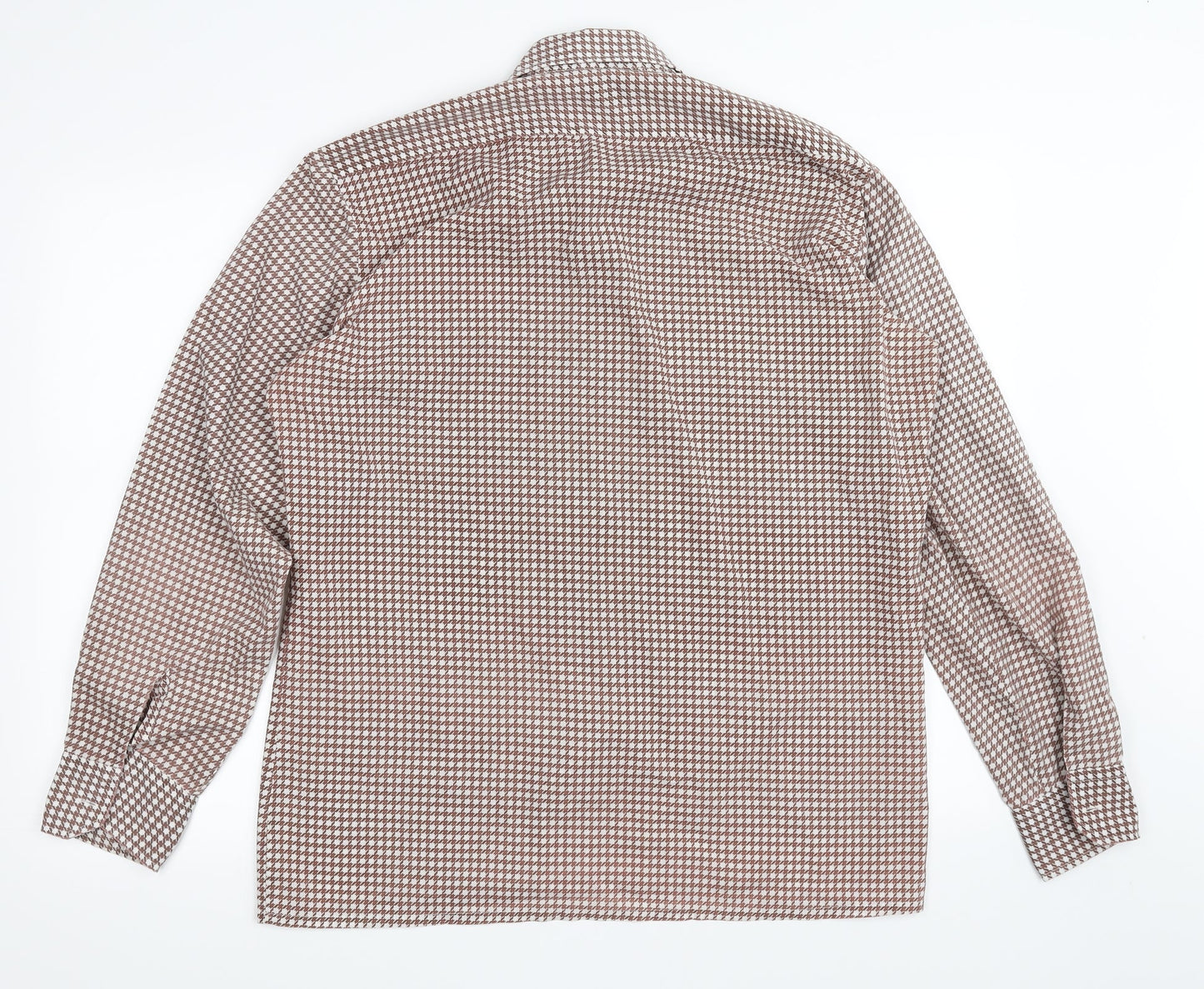 Preworn Womens Brown Geometric  Basic Button-Up Size 40