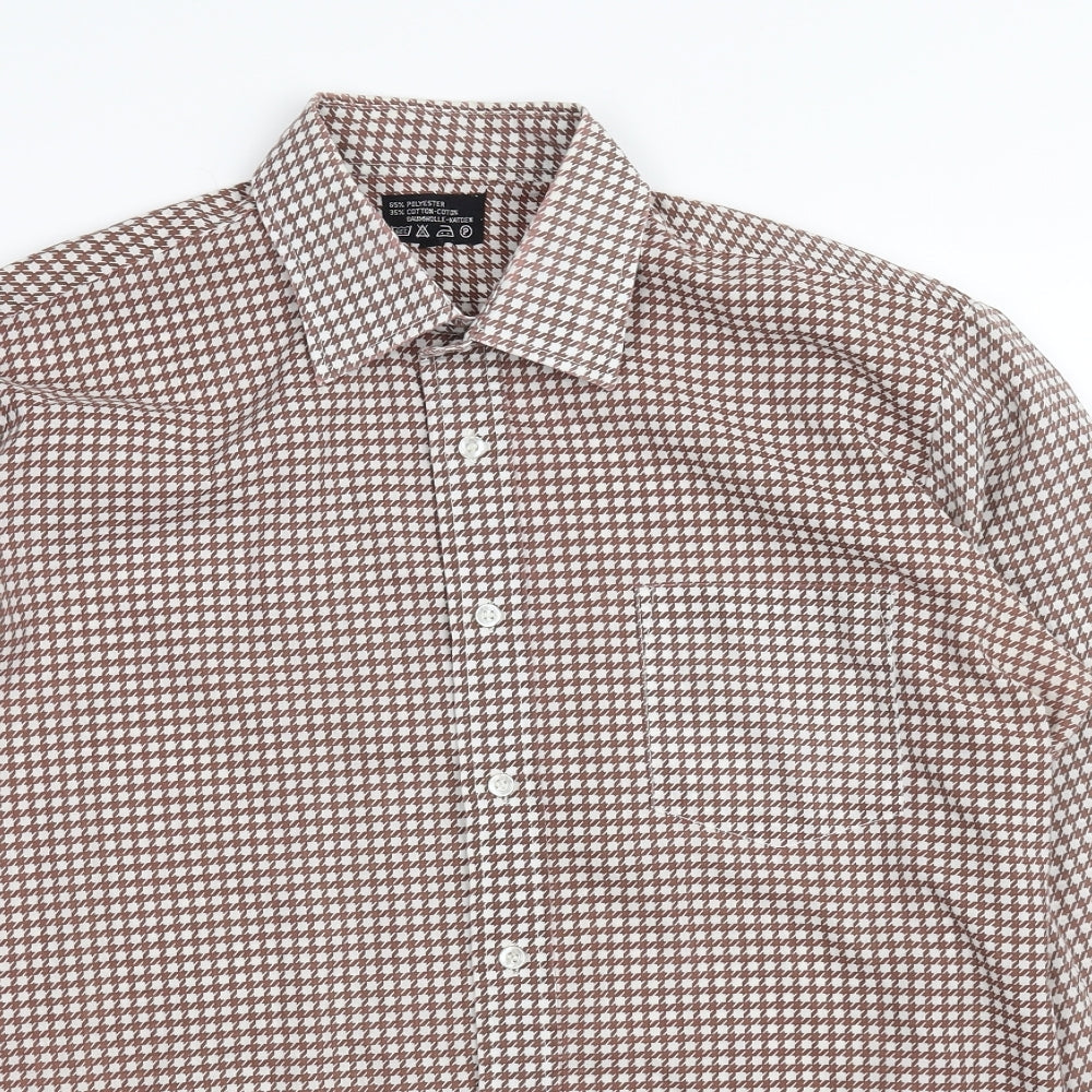Preworn Womens Brown Geometric  Basic Button-Up Size 40