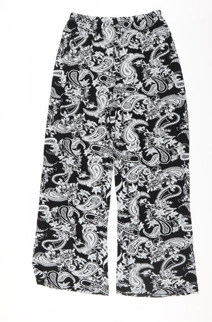 Preworn Womens Black Paisley  Trousers  Size 29 L30 in
