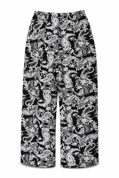 Preworn Womens Black Paisley  Trousers  Size 29 L30 in