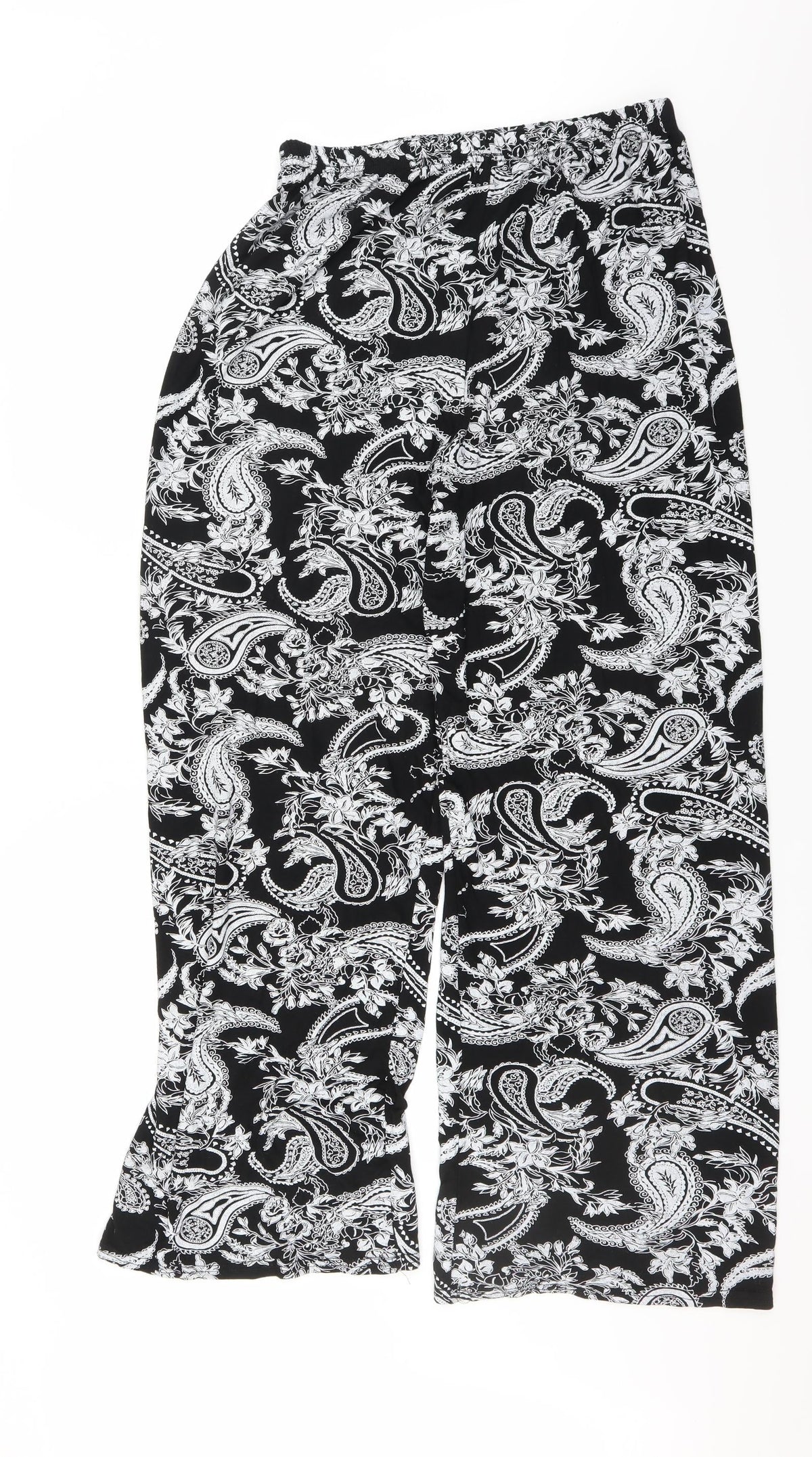 Preworn Womens Black Paisley  Trousers  Size 29 L30 in