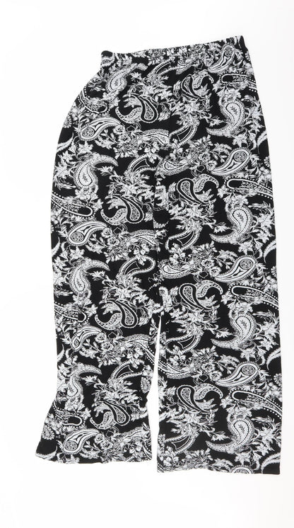 Preworn Womens Black Paisley  Trousers  Size 29 L30 in