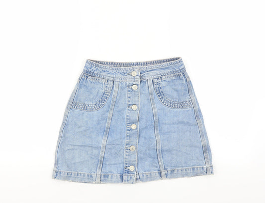 Topshop Womens Blue   Mini Skirt Size 25 in