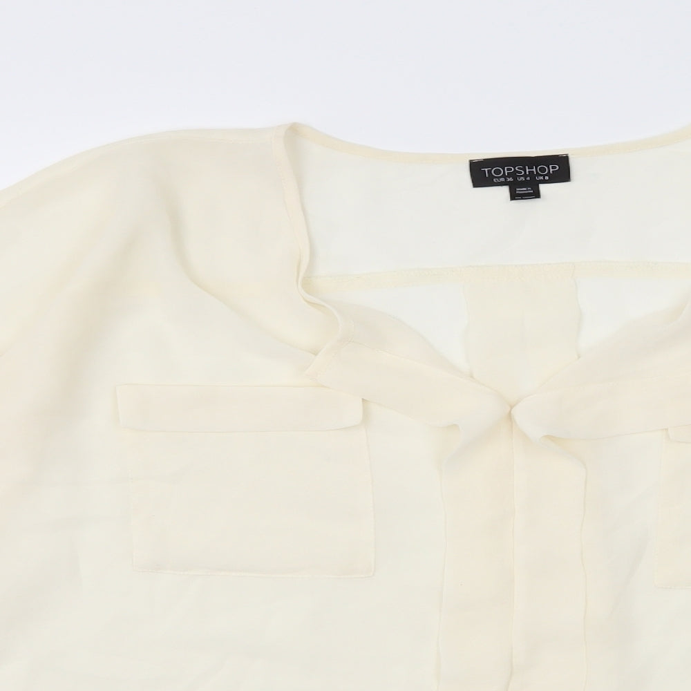 Topshop Womens White   Basic Blouse Size 8