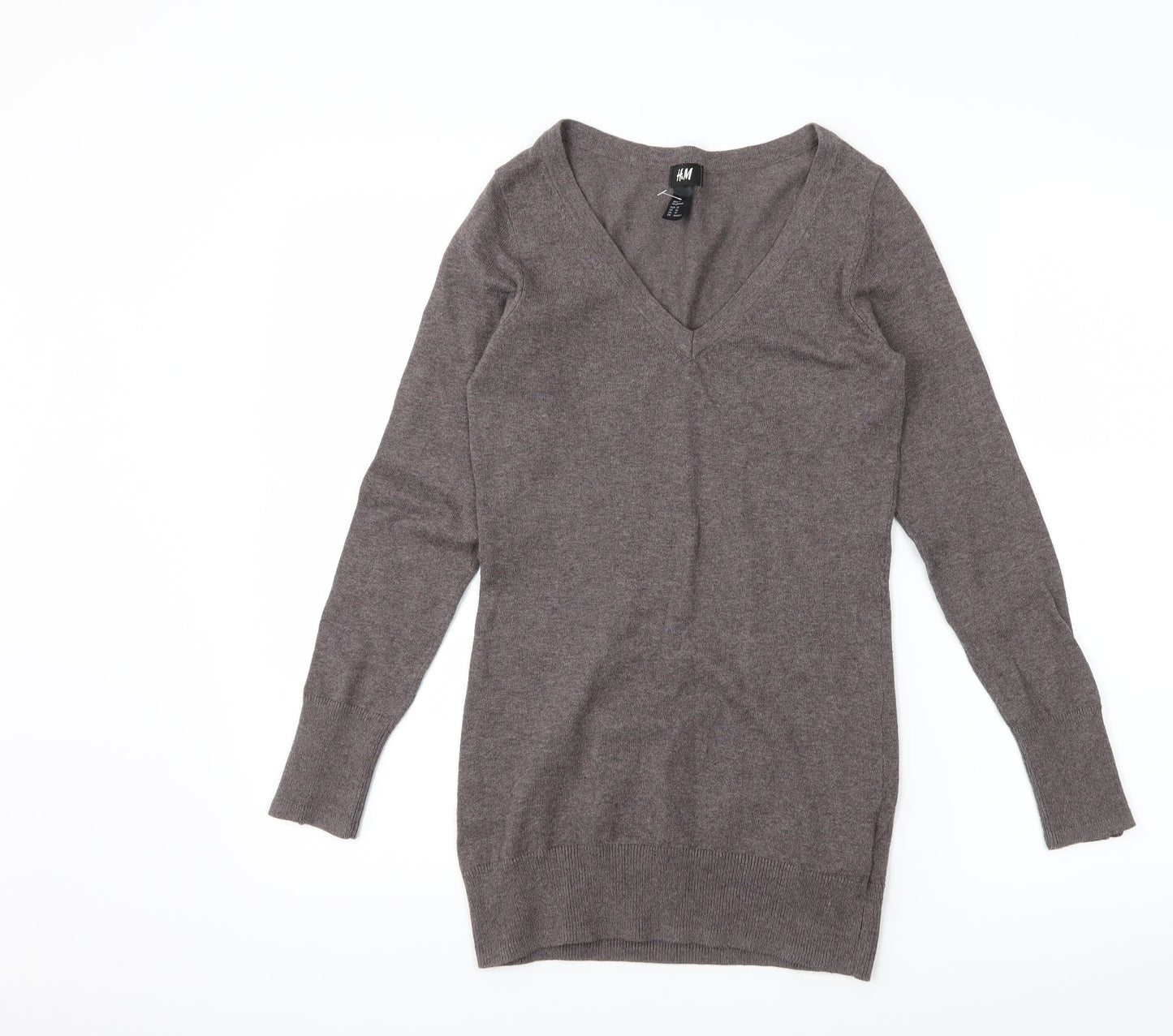 H&M Womens Grey  Knit Pullover Jumper Size XS
