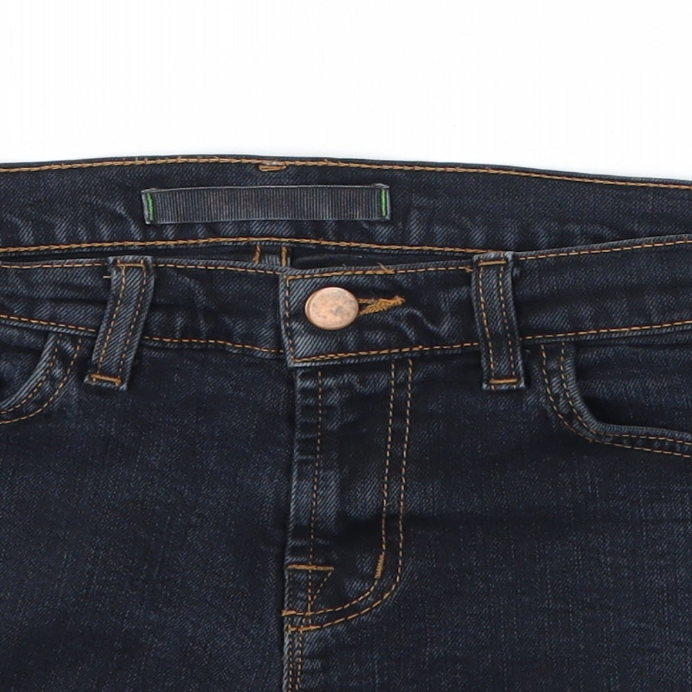 Preworn Womens Blue  Denim Hot Pants Shorts Size 30 in