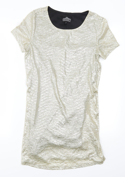 Angie Womens Gold   T-Shirt Dress  Size XS